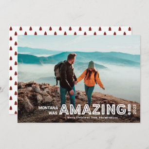 Modern Amazing Travel Full Bleed Photo Christmas H Holiday Card