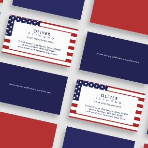 Modern American Business Card with the USA Flag