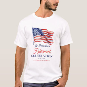 Modern American Flag 4th of July Army Retirement T-Shirt