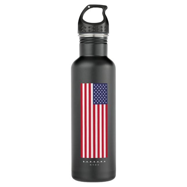 Modern American Flag 4th of July Stars Stripes 710 Ml Water Bottle (Front)