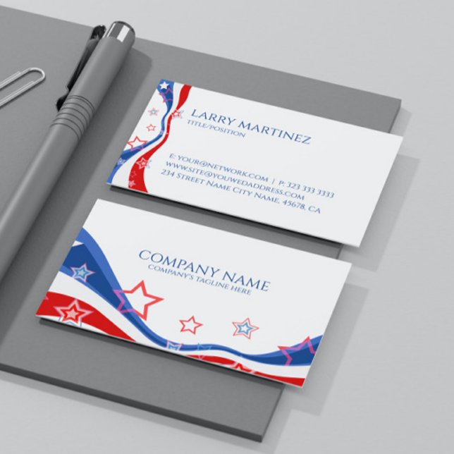 Modern American flag design Business Card (Creator Uploaded)
