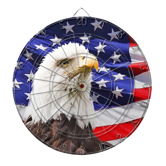 Modern American Flag Family Party Dartboard (Front)