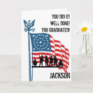 Modern American Personalised Army Graduation Card