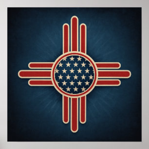 Modern American Zia Emblem – Bold Patriotic Southw Poster