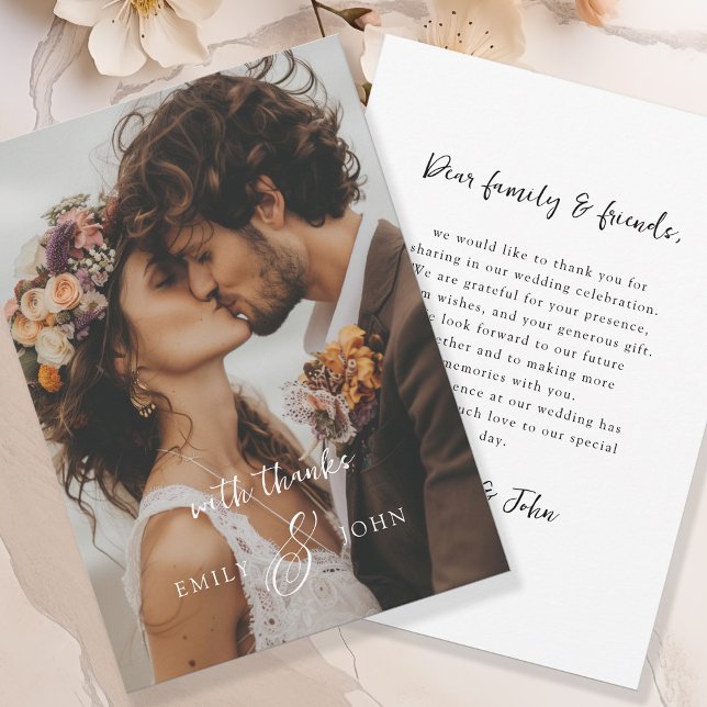 Modern, Ampersand, Handwriting Font, 1 Photo Thank You Card (Creator Uploaded)