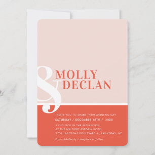 MODERN AMPERSAND typography simple blush orange Invitation