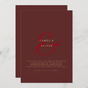 Modern Ampersand Wedding Invite QR Code RSVP