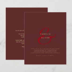 Modern Ampersand Wedding Invite QR Code RSVP