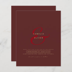 Modern Ampersand Wedding Invite QR Code RSVP