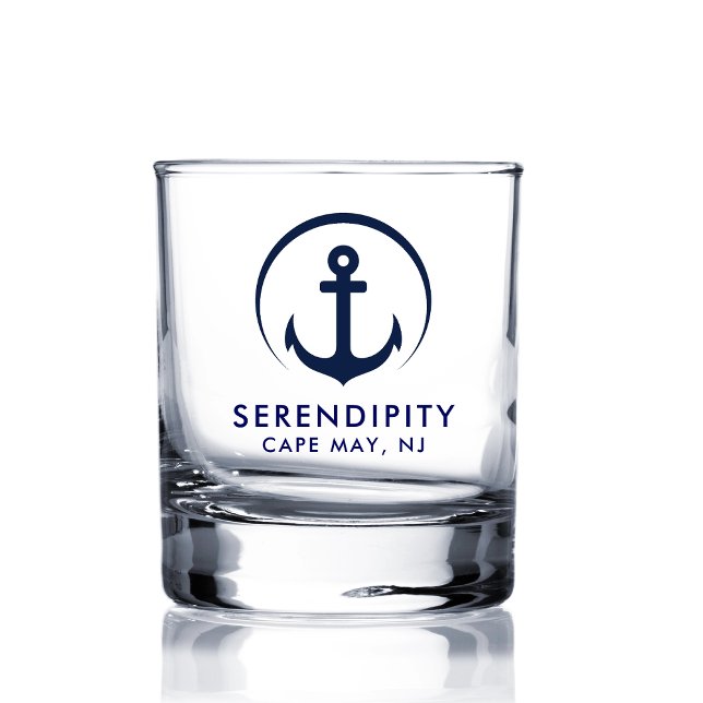 Modern Anchor Boat Logo Whiskey Glass (Creator Uploaded)