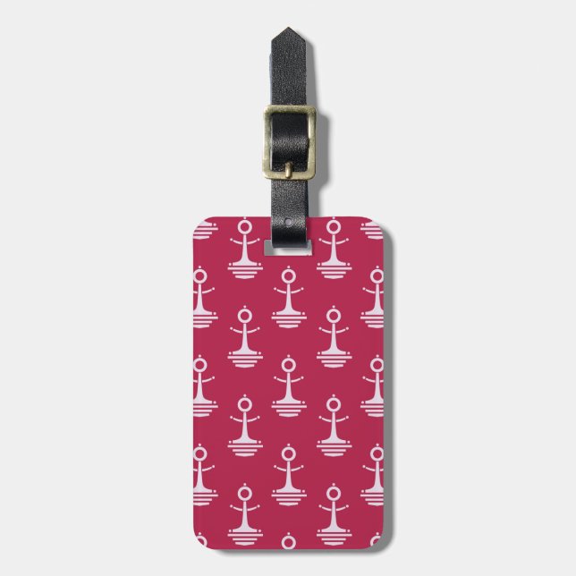 Modern Anchors Pattern Luggage Tag (Front Vertical)