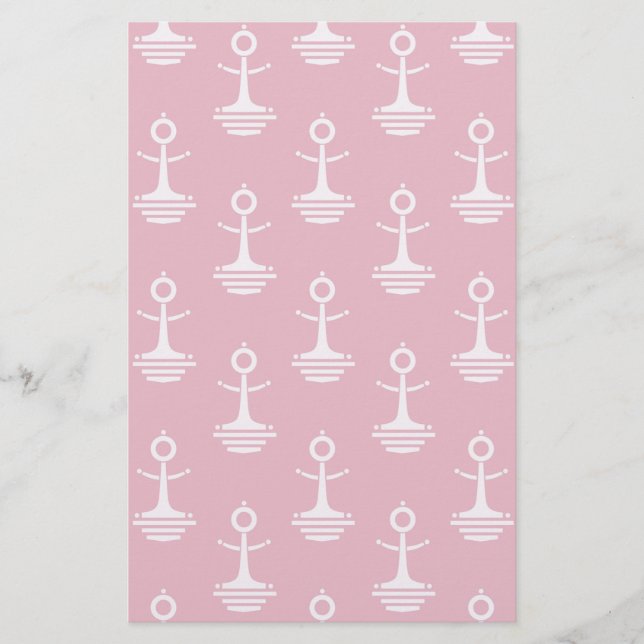 Modern Anchors Pattern Stationery (Front)