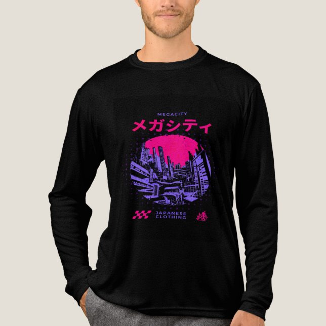 Modern and Aesthetic Anime Style T-Shirt Tri-Blend Shirt (Front)