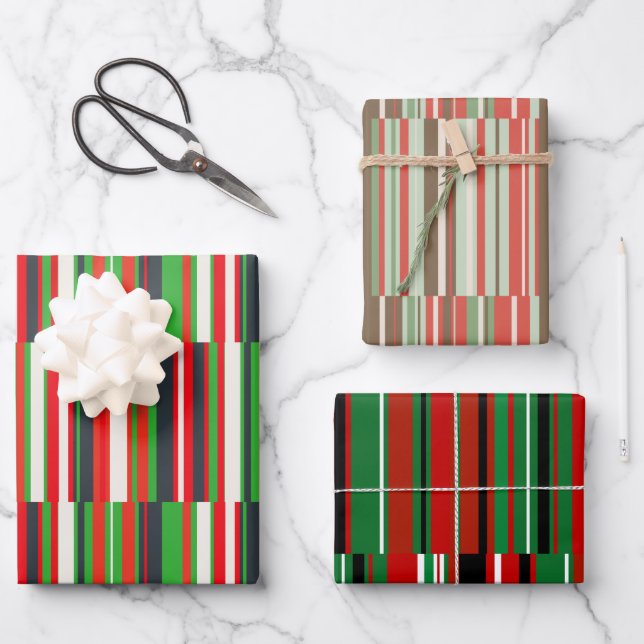 Modern and Artsy Christmas Wrapping Paper Sheet (Front)