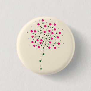Modern and Backward Illustration with Rosa 3 Cm Round Badge