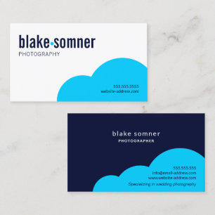 Modern and Bold Blue Dot Business Card
