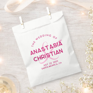 Modern and Bold Magenta Wedding Favour Bags