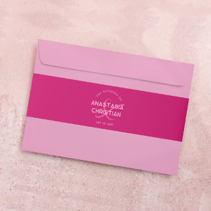 Modern and Bold Magenta Wedding Invitation Belly Band