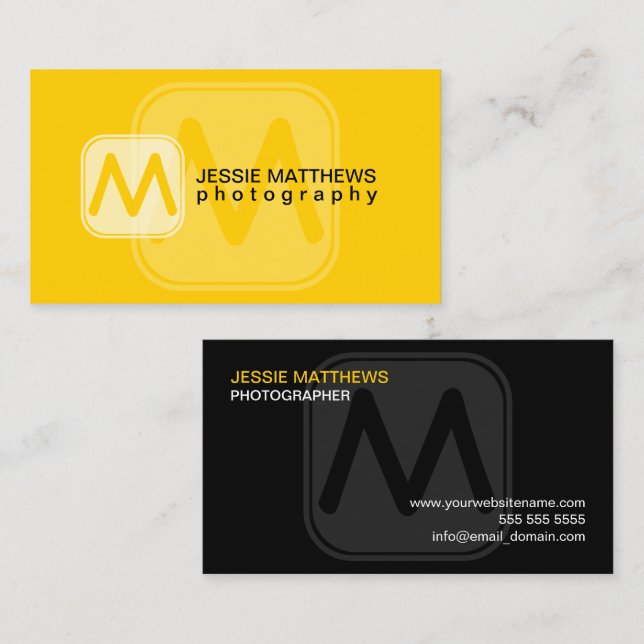 Modern and Bold Monogram Business Card (Front/Back)