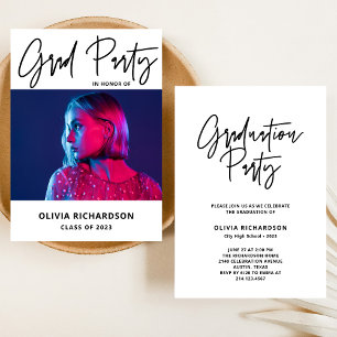 Modern and Bold   Photo Class of 2023 Grad Party Invitation
