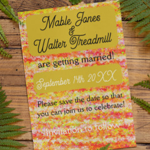 Modern and bright golds and pinks save the date