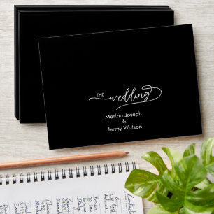 Modern and Chic Black Scripted Wedding Envelope
