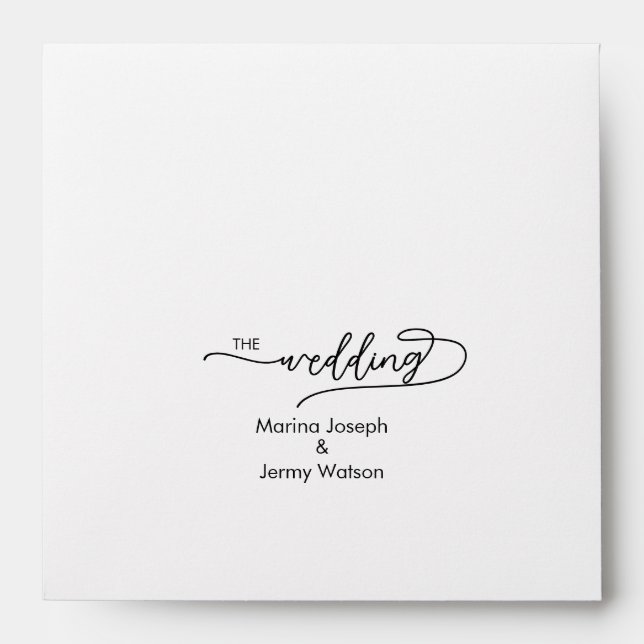 Modern and Chic Black & White Scripted Wedding  Envelope (Front)