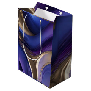 Modern and Chic-Blue Purple and Gold Medium Gift Bag
