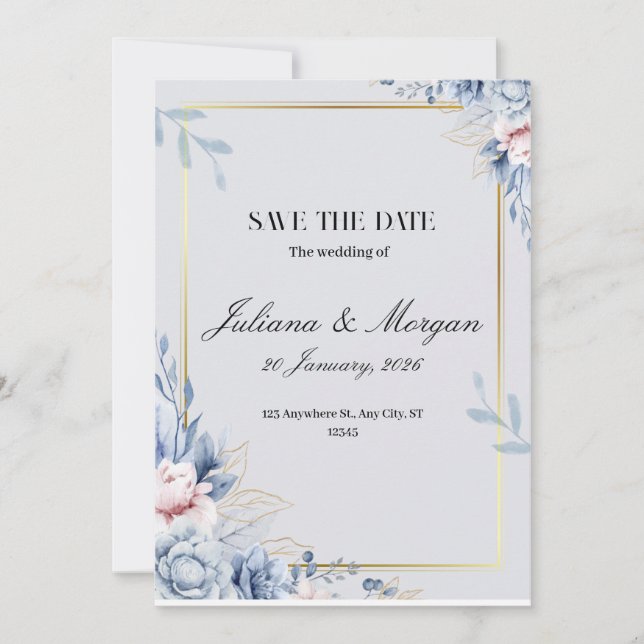  Modern and Chic Design for a Perfect Wedding Day Invitation (Front)