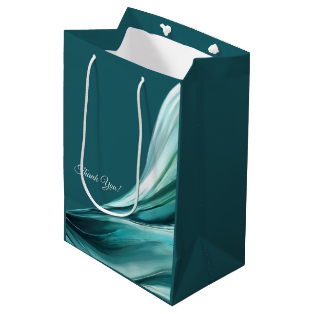 Modern and Chic-Emerald Green- Medium Gift Bag (Front Angled)