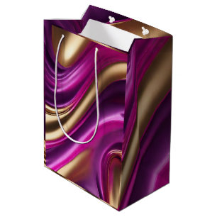 Modern and Chic-Purple Pink and Gold- Medium Gift Bag