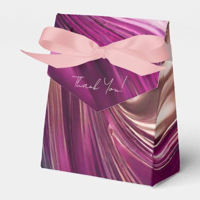 Modern and Chic-Viva Magenta Turquoise and Gold Favour Box (Front Side)