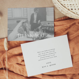 Modern and chic Wedding Thank You Postcard
