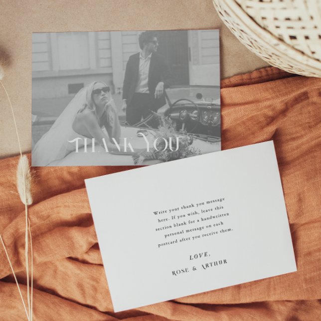 Modern and chic Wedding Thank You Postcard (Creator Uploaded)