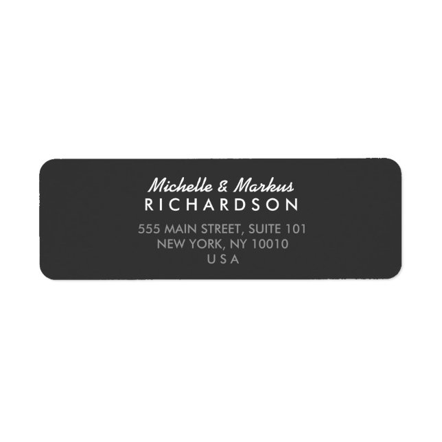 MODERN and CLASSIC Dark Grey Address Label (Front)