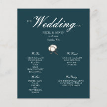Modern and Classy Cotton Green Wedding Program