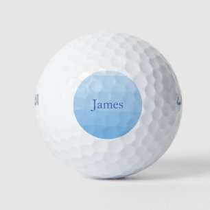 Modern and Classy Light Blue Design Custom Name Golf Balls