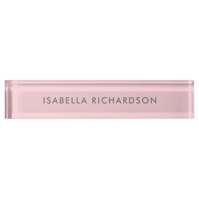Modern and Classy Pink Gray Nameplate (Front)