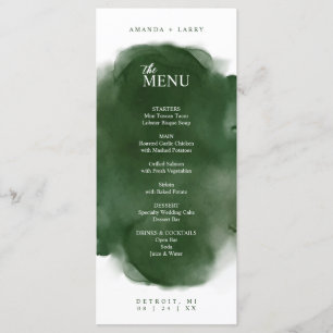 Modern and Clean Green Watercolor Menu Card
