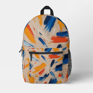 Modern and Colourful Painterly Printed Backpack