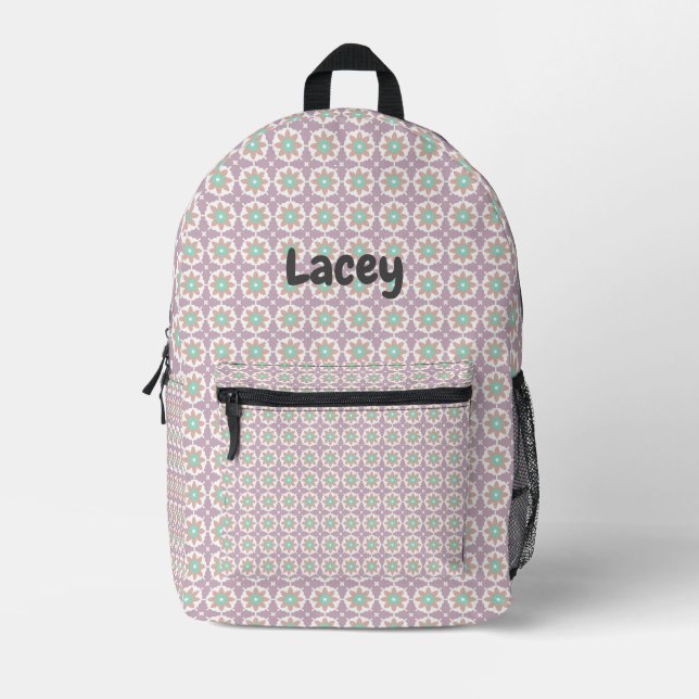 Modern and Cute Abstract Geometric Patterns Printed Backpack (Front)