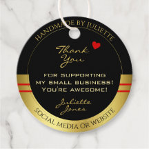 Modern and Cute - Black with Gold Frame Thank You