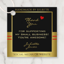 Modern and Cute - Black with Gold Frame Thank You