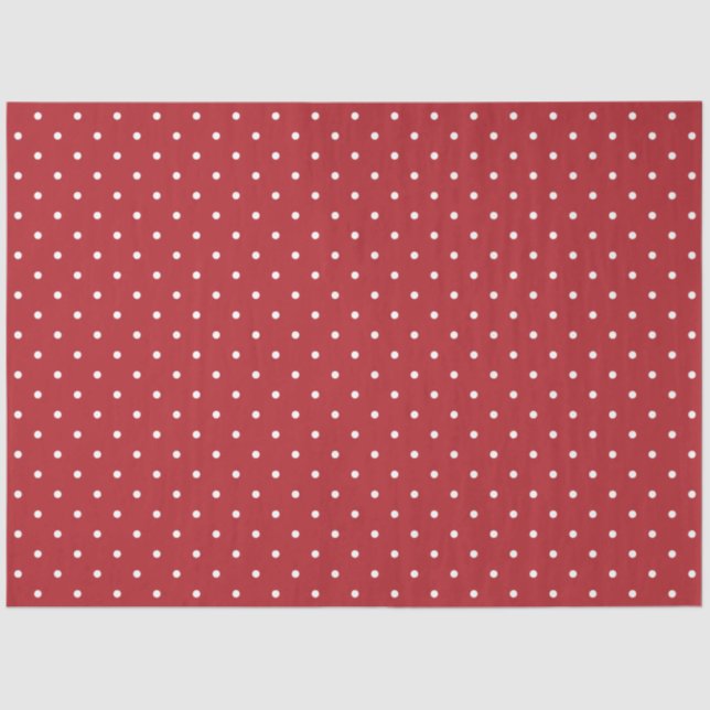 Modern and Cute Red Polka Dots Christmas Tissue Paper (Front)