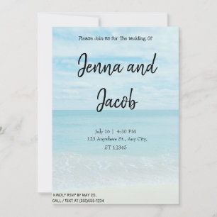 Modern and Elegant Beach Wedding Invitation