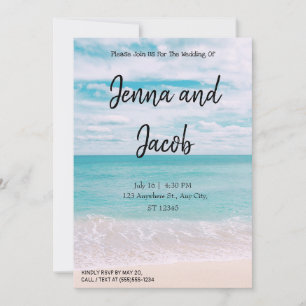 Modern and Elegant Beach Wedding Invitation