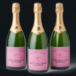 Modern and Elegant Birthday Pink Sparkling Wine La Label<br><div class="desc">Modern and Elegant Birthday Pink sparkling wine Label is perfect for any age! The elegant simple design sets the tonne for a luxury event.</div>