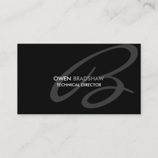 Modern and Elegant Black Monogram Business Card