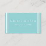 Modern and Elegant Blue Striped Business Card<br><div class="desc">Sleek,  simple and elegant business card with blue background and white borders . This business card is perfect for interior designers or any other occupations.</div>