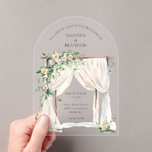 Modern and elegant boho wedding acrylic invitations